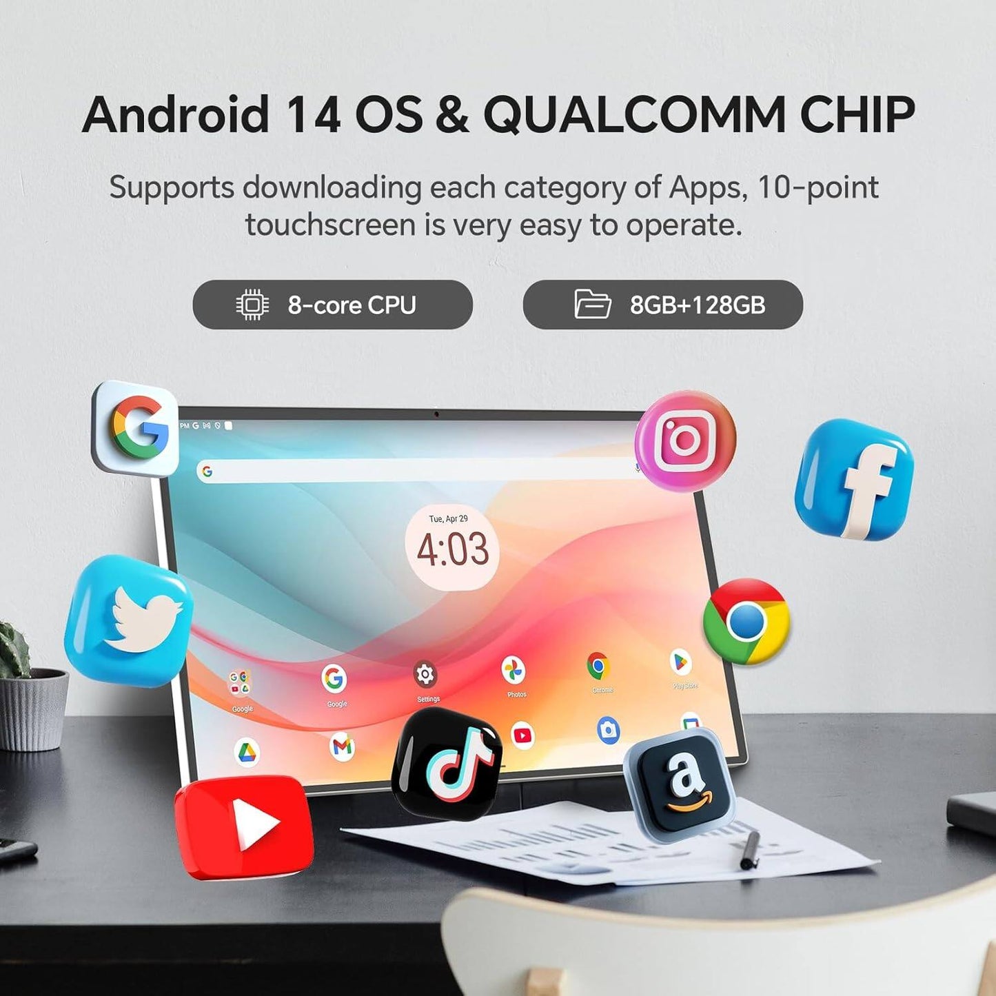 π24.5-Inch Smart Touch Portable TV