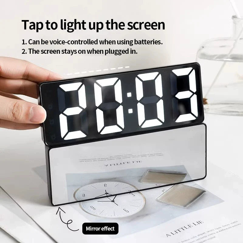 Mirror Digital Clock — Smart Touch, Sleek Style, Easy Life