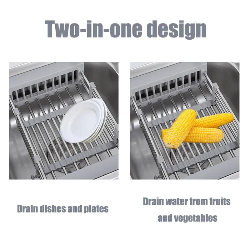 Expandable Sink Rack – Perfect for Fruits, Veggies & Dish Draining