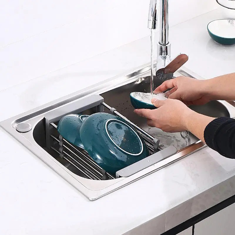 Expandable Sink Rack – Perfect for Fruits, Veggies & Dish Draining