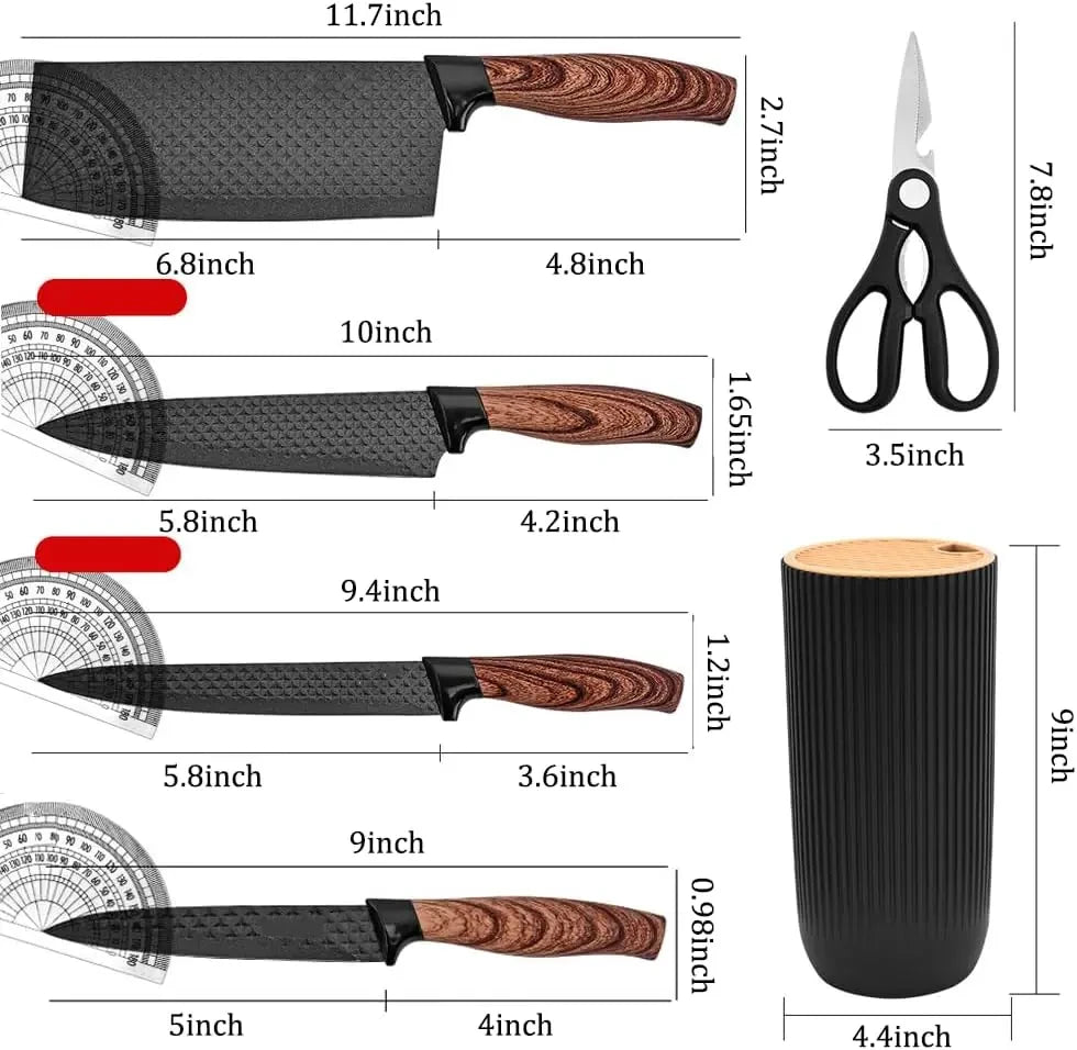 Anti-rust and non-stick stainless steel sharp kitchen knife set