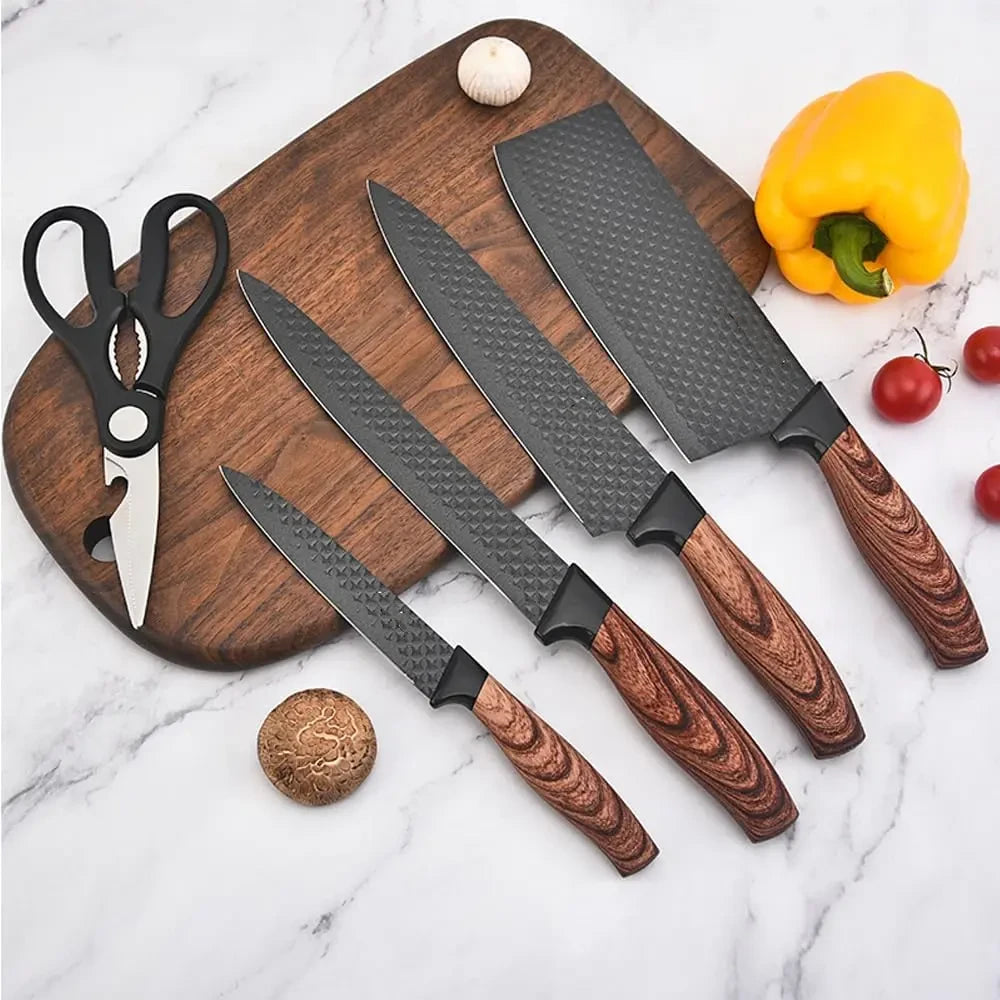 Anti-rust and non-stick stainless steel sharp kitchen knife set