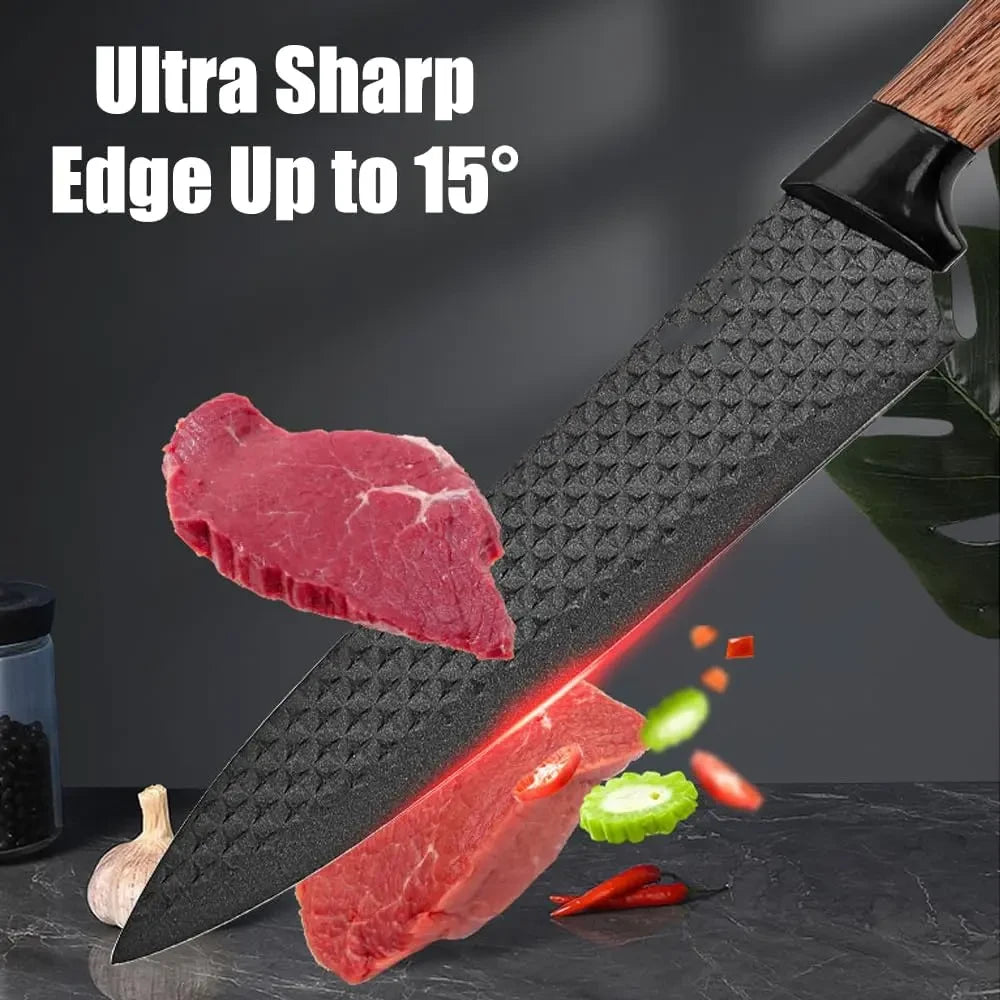 Anti-rust and non-stick stainless steel sharp kitchen knife set