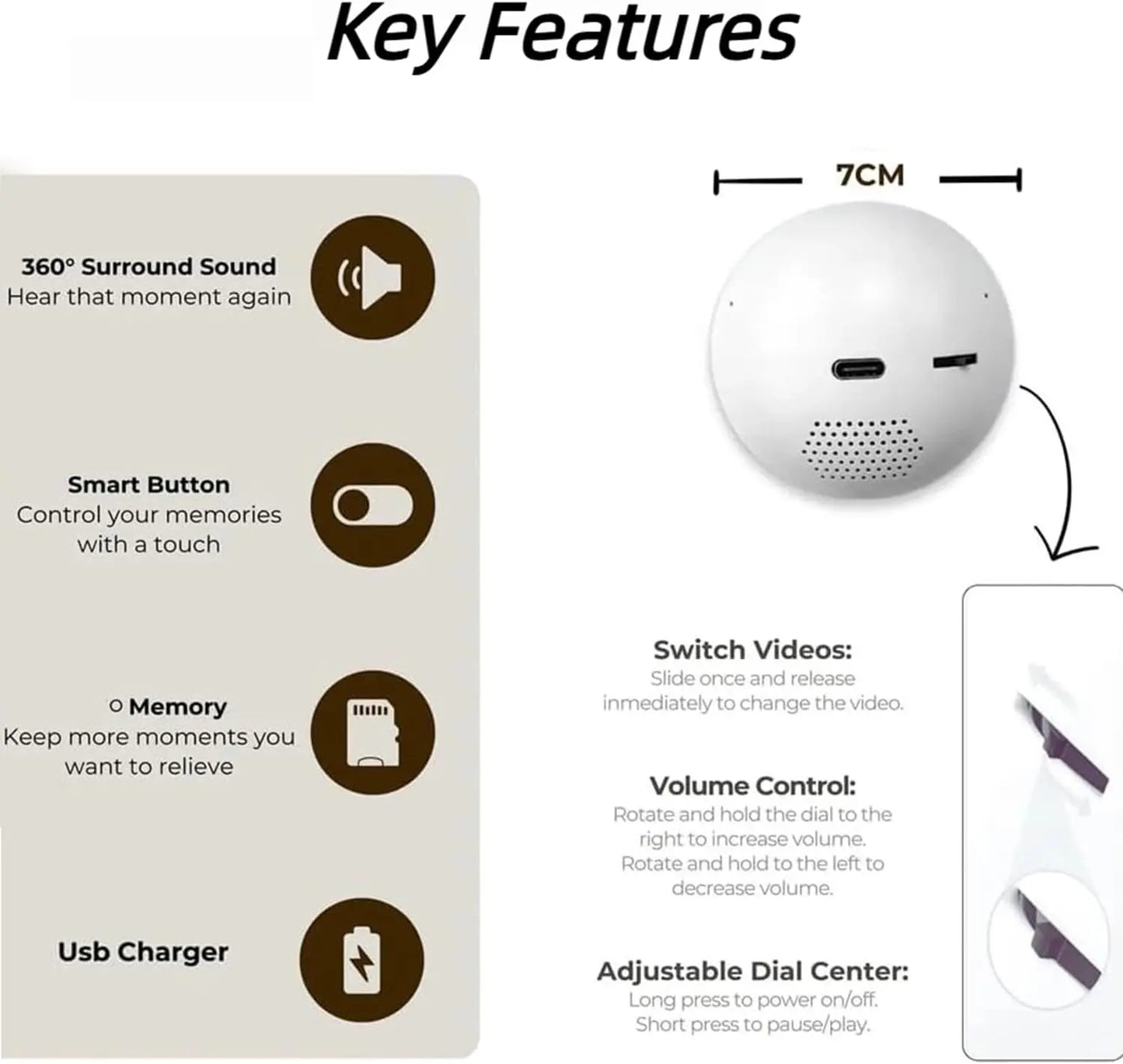 Personalized Crystal Ball Video Player (with 3D Video Display Light)
