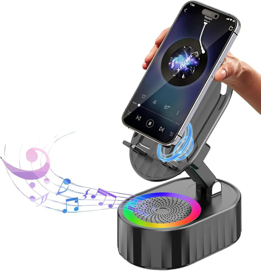 2025 Smart 4-in-1 Phone Stand — Induction Speaker, Power Bank & Ambient Light
