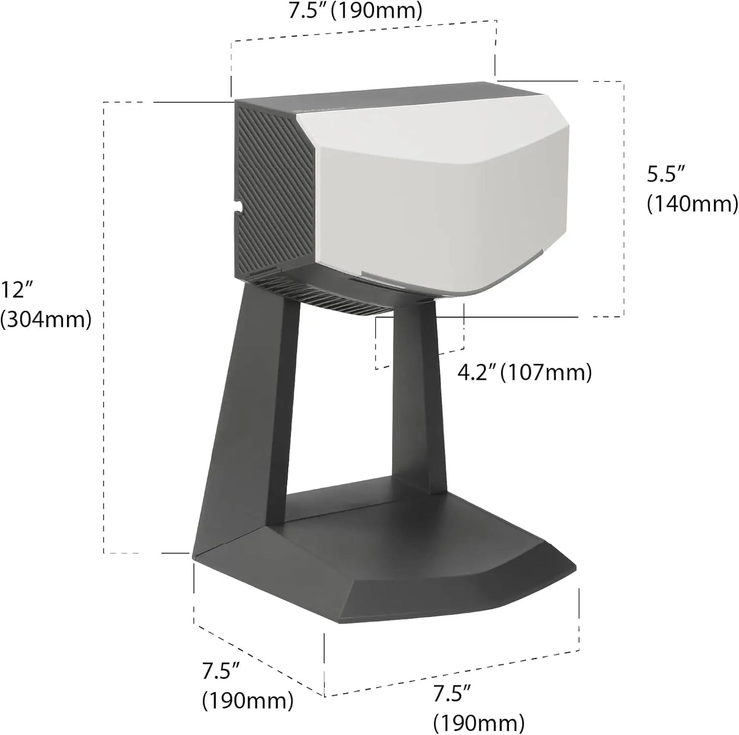 A hand dryer with an accessory stand and a HEPA filter