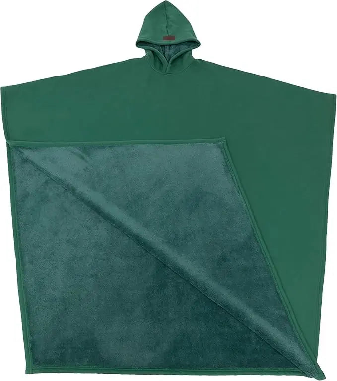 Oversized weighted hooded cape with super soft faux fur lining