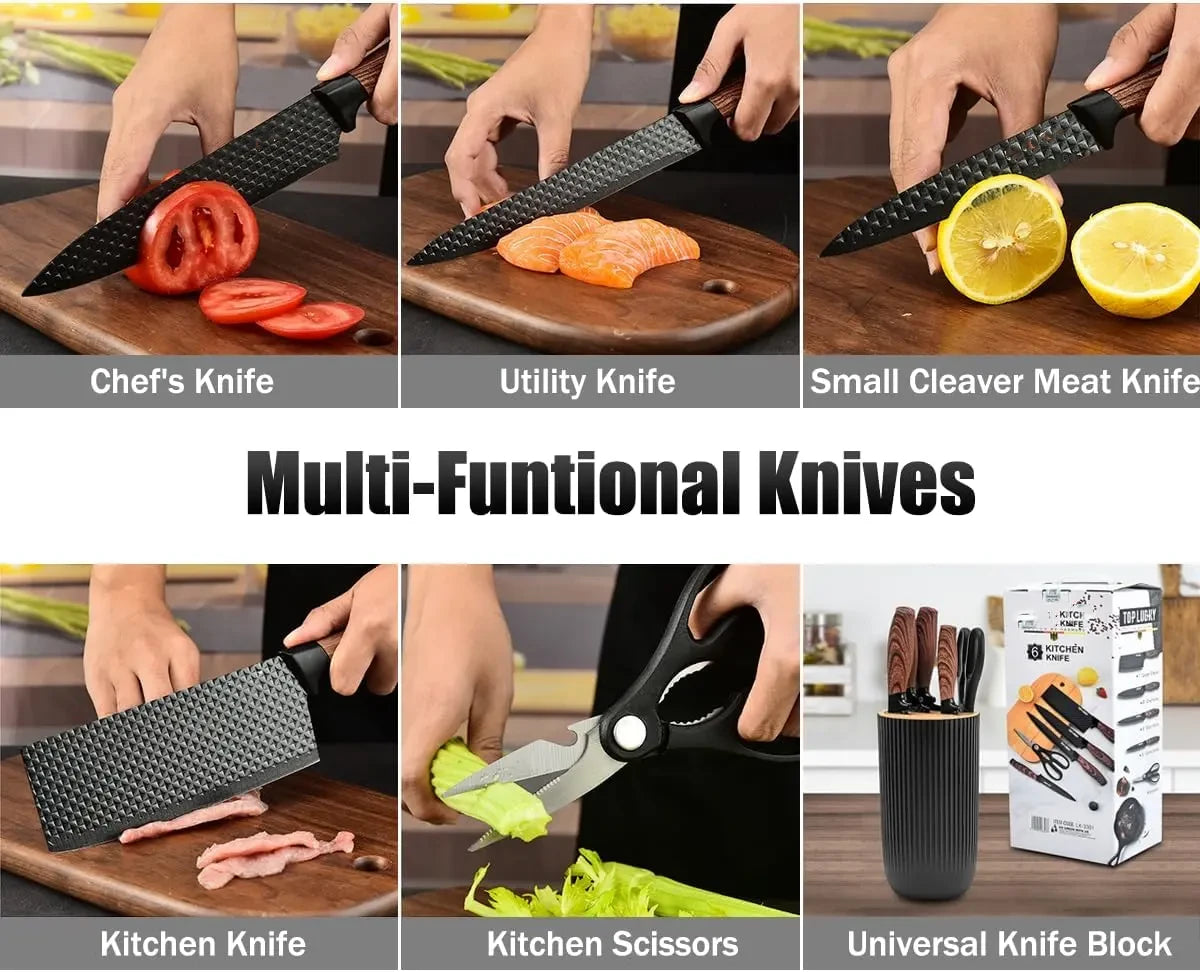 Anti-rust and non-stick stainless steel sharp kitchen knife set