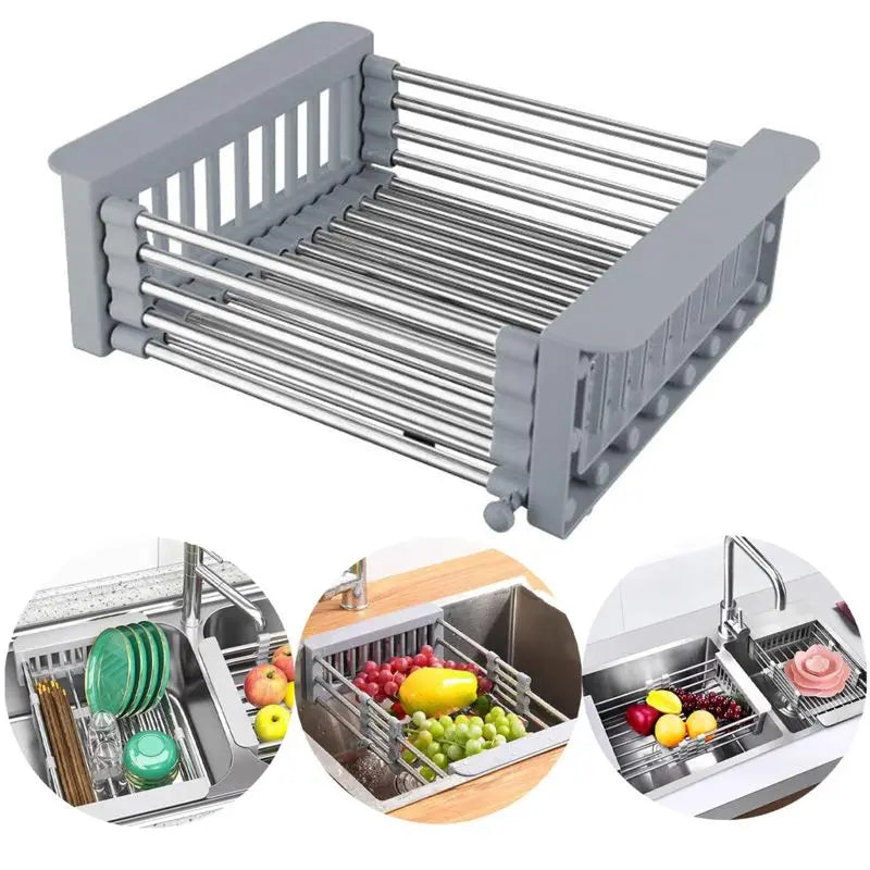 Expandable Sink Rack – Perfect for Fruits, Veggies & Dish Draining