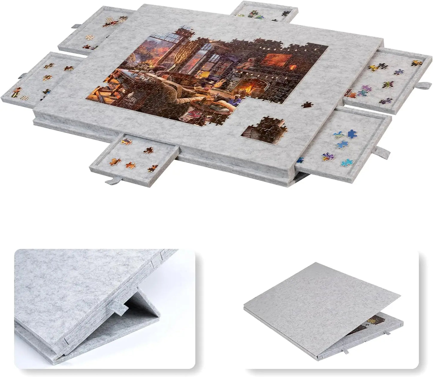 Portable jigsaw puzzle table