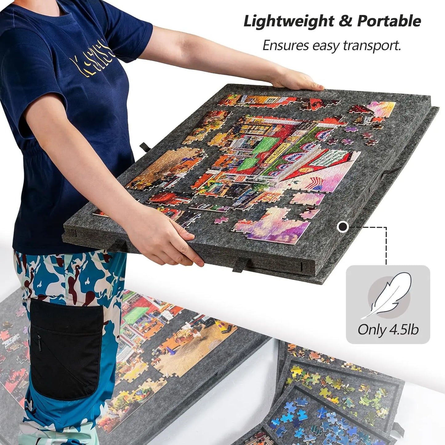 Portable jigsaw puzzle table