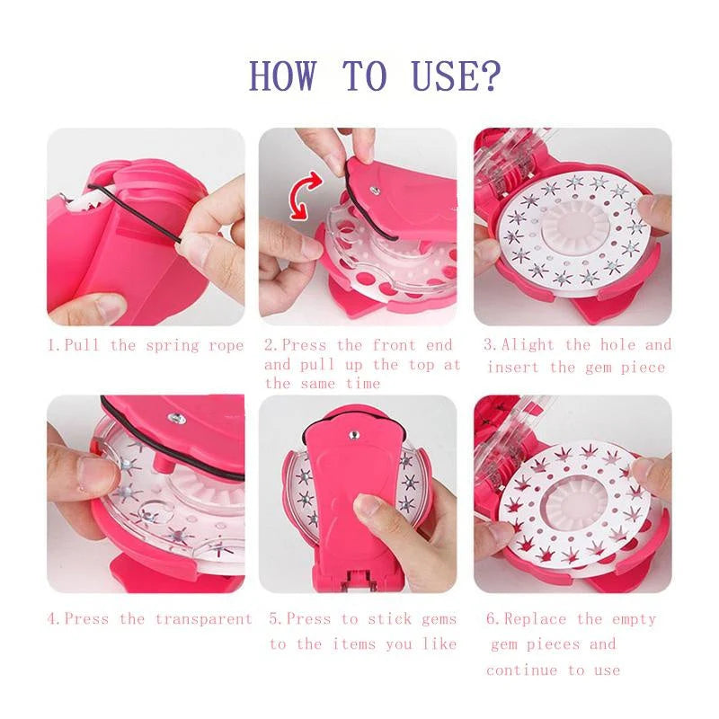 š Glitter Diamond Styling Tools Hair Gemstone Styling Setš