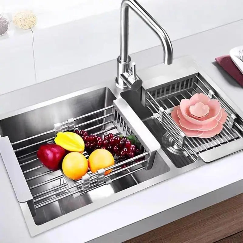 Expandable Sink Rack – Perfect for Fruits, Veggies & Dish Draining