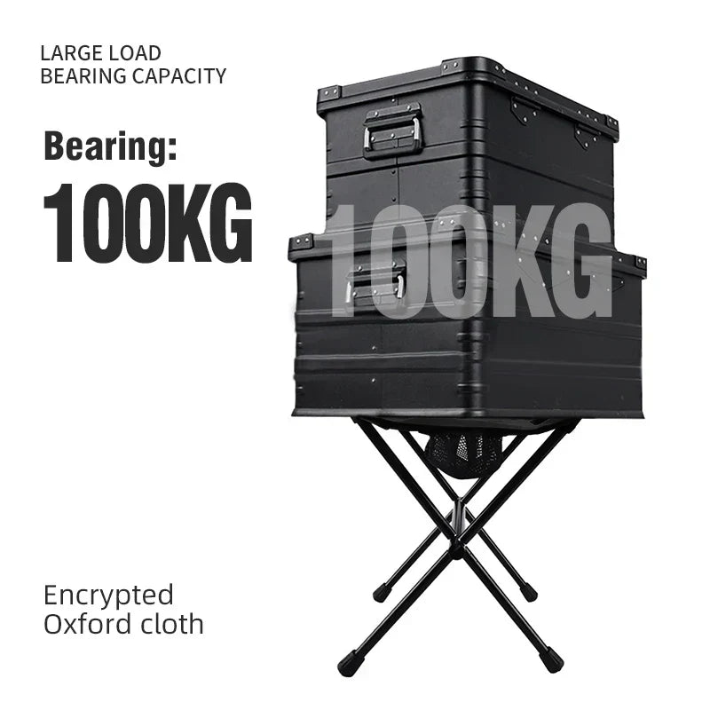 Portable Aluminum Folding Camping Stool with Storage