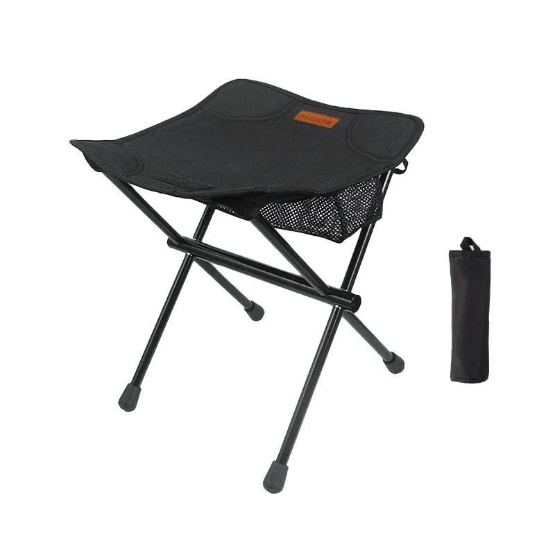 Portable Aluminum Folding Camping Stool with Storage